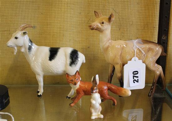 2 Beswick and 2 Doulton animals